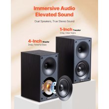 Passive Bookshelf Home Speakers Pair of Stereo Audio Speakers Cone 70Hz-20KHz