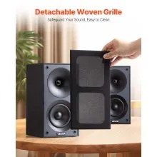 Passive Bookshelf Home Speakers Pair of Stereo Audio Speakers Cone 70Hz-20KHz