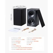 Passive Bookshelf Home Speakers Pair of Stereo Audio Speakers Cone 70Hz-20KHz