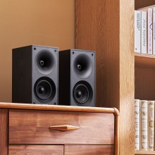 Passive Bookshelf Home Speakers Pair of Stereo Audio Speakers Cone 70Hz-20KHz