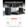 Passive Bookshelf Home Speakers Pair of Stereo Audio Speakers Cone 65Hz-20KHz