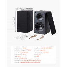 Passive Bookshelf Home Speakers Pair of Stereo Audio Speakers Cone 65Hz-20KHz