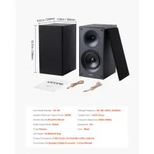 Passive Bookshelf Home Speakers Pair of Stereo Audio Speakers Cone 65Hz-20KHz