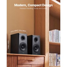 Passive Bookshelf Home Speakers Pair of Stereo Audio Speakers Cone 55Hz-20KHz