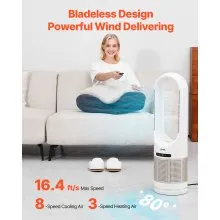 34" Oscillating Tower Fan 8H Timer 16.4ft/s High Velocity with Remote Control