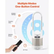 34" Oscillating Tower Fan 8H Timer 16.4ft/s High Velocity with Remote Control