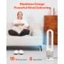 26" Oscillating Tower Fan 9H Timer 16ft/s High Velocity with Remote Control