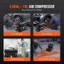 VEVOR Air Compressor Compact Portable Oil Free Compressor 4.6 Gallon 90 PSI