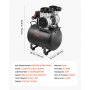 VEVOR Air Compressor, 10 Gallon Steel Tank, 2HP 5.3 CFM@90 PSI Oil Free Air Compressor & Max. 125PSI Pressure, 78dB Ultra Quiet Portable Compressor, for Auto Repair, Tire Inflation, Spray Painting