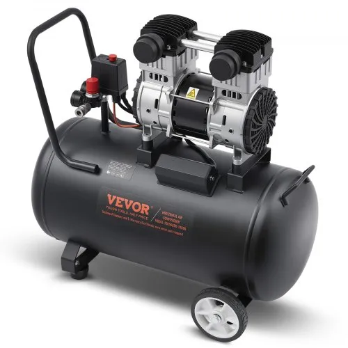 VEVOR Air Compressor, 15 Gallon Steel Tank, 2HP 5.3 CFM@90 PSI Oil Free Air Compressor & Max. 125PSI Pressure, 78dB Ultra Quiet Portable Compressor, for Auto Repair, Tire Inflation, Spray Painting