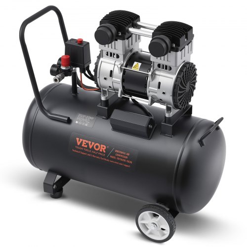 VEVOR Air Compressor, 60L Steel Tank, 2HP 5.3 CFM@90 PSI Oil Free Air Compressor & Max. 125PSI Pressure, 78dB Ultra Quiet Portable Compressor, for Auto Repair, Tire Inflation, Spray Painting