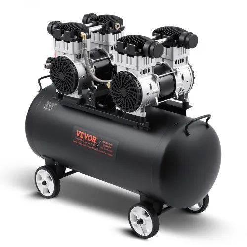 VEVOR Air Compressor, 20 Gallon Steel Tank, 4HP 10.6 CFM@90 PSI Oil Free Air Compressor & Max. 125PSI Pressure, 78dB Ultra Quiet Portable Compressor, for Auto Repair, Tire Inflation, Spray Painting
