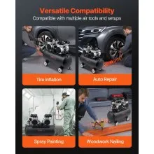 VEVOR Air Compressor Compact Portable Oil Free Compressor 20 Gallon 90 PSI