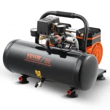 VEVOR Air Compressor, 2 Gallon Steel Tank, 1HP 2.5 CFM 8bar Oil Free Air Compressor & Max. 120PSI Pressure, 81dB Ultra Quiet Portable Compressor, for Auto Repair, Tire Inflation, Spray Painting