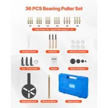 36 in 1 Bearing Disassembly Puller Inner Hole Removal Tool 3-Jaw Puller