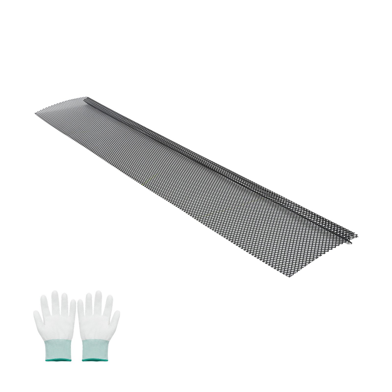 VEVOR Gutter Guard, 6 in Powder-Coated Steel Gutter Screen, Heavy-Duty 75 ft Length, 0.04 in Thickness, Leaf Guard for Debris and Leaves, Easy DIY Install, Fits 6" Standard Systems, 25 Pack, Black