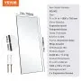 VEVOR Full Length Mirror, 71'' x 31'', Extra Large Standing Hanging or Leaning Rectangle Floor Mirror with Tempered Glass Aluminum Alloy Frame, Full Body Dressing Mirror for Living Room Bedroom, Black