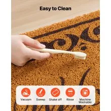 VEVOR Door Mat, Welcome Doormat for Outdoor Entrance, 29.5" x 17" All-Weather Faux Coir Entryway Mat with Non-Slip Backing, Low-Profile & Easy-to-Clean Front Door Mats for Garage, Backyard, Patio