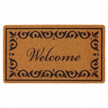 VEVOR Door Mat, Welcome Doormat for Outdoor Entrance, 29.5" x 17" All-Weather Faux Coir Entryway Mat with Non-Slip Backing, Low-Profile & Easy-to-Clean Front Door Mats for Garage, Backyard, Patio
