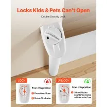 VEVOR Retractable Baby Gate, Extends to 1450 mm Wide, 980 mm Tall, with Security Lock, Easy to Use, Walk Through Without Tripping, Mesh Dog Gate for Stairs, Hallways, Indoor/Outdoor, White