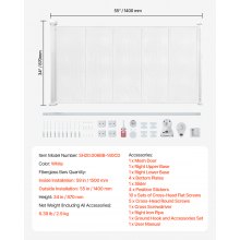 Retractable Baby Gate 34 in Tall Extend to 55 in Wide for Kids or Pets White