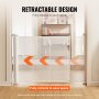 VEVOR Retractable Baby Gate, 34.2" Tall Mesh Baby Gate, Extends up to 60" Wide Retractable Gate for Kids or Pets, Retractable Dog Gates for Indoor Stairs, Doorways, Hallways, Playrooms, White