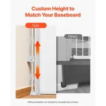 VEVOR Retractable Baby Gate, Extends to 1850 mm Wide, 795 mm Tall, with Security Lock, Easy to Use, Walk Through Without Tripping, Mesh Dog Gate for Stairs, Hallways, Indoor/Outdoor, White