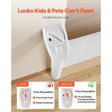 VEVOR Retractable Baby Gate, Extends to 1850 mm Wide, 795 mm Tall, with Security Lock, Easy to Use, Walk Through Without Tripping, Mesh Dog Gate for Stairs, Hallways, Indoor/Outdoor, White