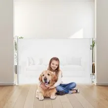 VEVOR Retractable Baby Gate, Extends to 1850 mm Wide, 795 mm Tall, with Security Lock, Easy to Use, Walk Through Without Tripping, Mesh Dog Gate for Stairs, Hallways, Indoor/Outdoor, White
