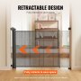 VEVOR Retractable Baby Gate, 34.2" Tall Mesh Baby Gate, Extends up to 116.1" Wide Retractable Gate for Kids or Pets, Retractable Dog Gates for Indoor Stairs, Doorways, Hallways, Playrooms, Black