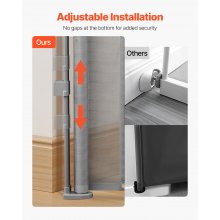 VEVOR Retractable Baby Gate 870 mm Tall Extend to 1400 mm Wide Kids Pets Gray