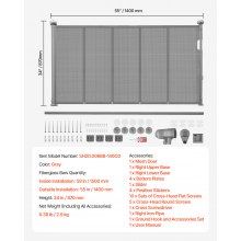 VEVOR Retractable Baby Gate 870 mm Tall Extend to 1400 mm Wide Kids Pets Gray
