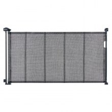 VEVOR Retractable Baby Gate, 34.2" Tall Mesh Baby Gate, Extends up to 60" Wide Retractable Gate for Kids or Pets, Retractable Dog Gates for Indoor Stairs, Doorways, Hallways, Playrooms, Black