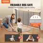 VEVOR Mesh Baby Gate, 34.2" Tall Retractable Baby Gate, Extends up to 60" Wide Retractable Gate for Kids or Pets, Retractable Dog Gates for Indoor Stairs, Doorways, Hallways, Playrooms, Gray