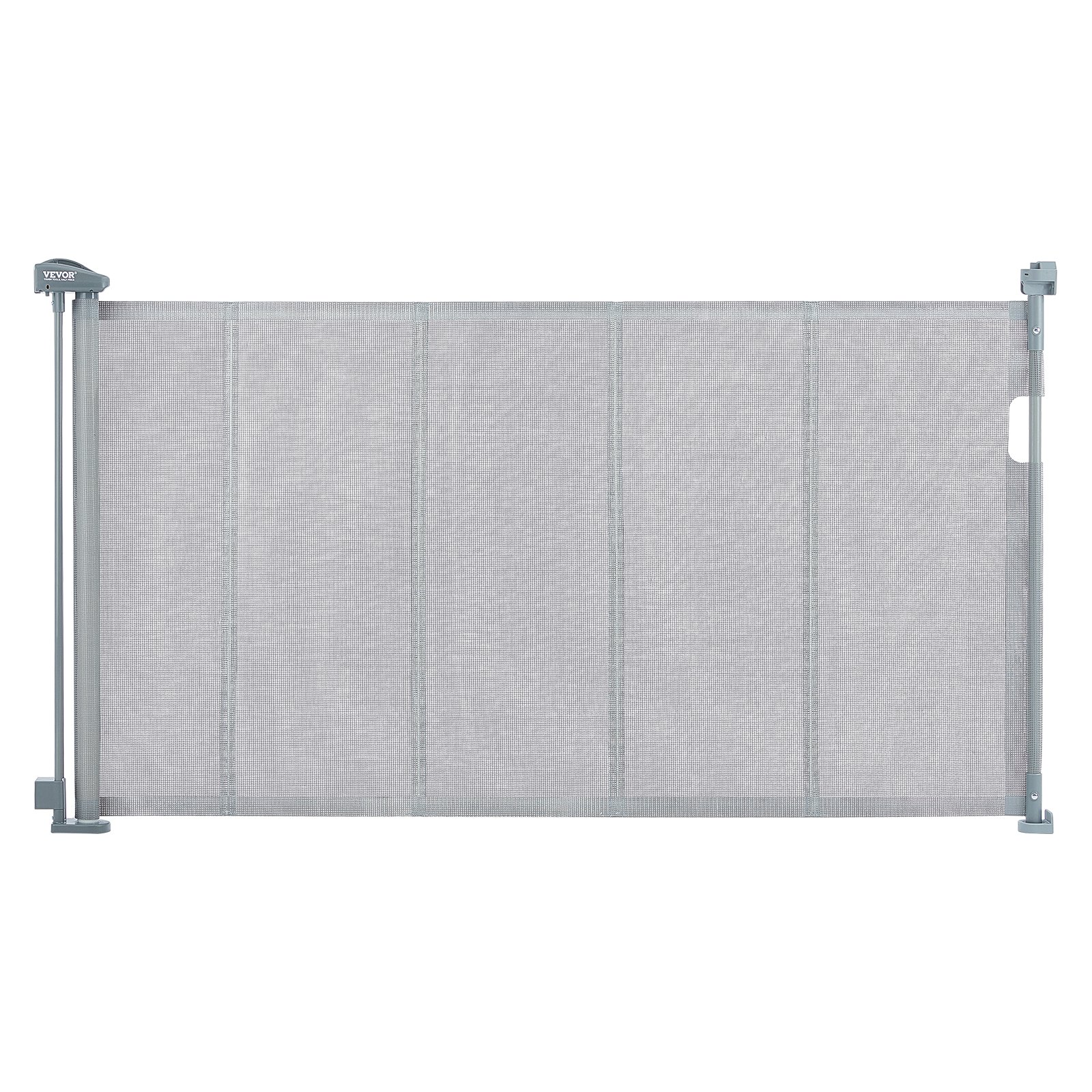 VEVOR Retractable Baby Gate, 34.2" Tall Mesh Baby Gate, Extends up to 60" Wide Retractable Gate for Kids or Pets, Retractable Dog Gates for Indoor Stairs, Doorways, Hallways, Playrooms, Gray