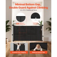 Retractable Baby Gate 34 in Tall Extend to 55 in Wide for Kids or Pets Black