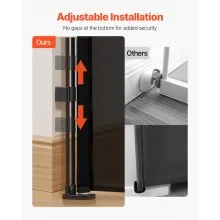 Retractable Baby Gate 34 in Tall Extend to 55 in Wide for Kids or Pets Black