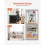 Retractable Baby Gate 34.2in Tall Extend to 70.87in Wide for Kids or Pets Black