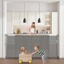 Retractable Baby Gate 34 in Tall Extend to 71 in Wide for Kids or Pets Gray