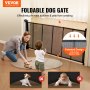 VEVOR Retractable Baby Gate, 34.2" Tall Mesh Baby Gate, Extends up to 76.8" Wide Retractable Gate for Kids or Pets, Retractable Dog Gates for Indoor Stairs, Doorways, Hallways, Playrooms, Black