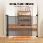 VEVOR Retractable Baby Gate, 86.9 cm Tall Mesh Baby Gate, Extends up to 195.1 cm Wide Retractable Gate for Kids or Pets, Retractable Dog Gates for Indoor Stairs, Doorways, Hallways, Playrooms, Black