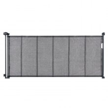 VEVOR Mesh Baby Gate, 34.2" Tall Retractable Baby Gate, Extends up to 76.8" Wide Retractable Gate for Kids or Pets, Retractable Dog Gates for Indoor Stairs, Doorways, Hallways, Playrooms, Black