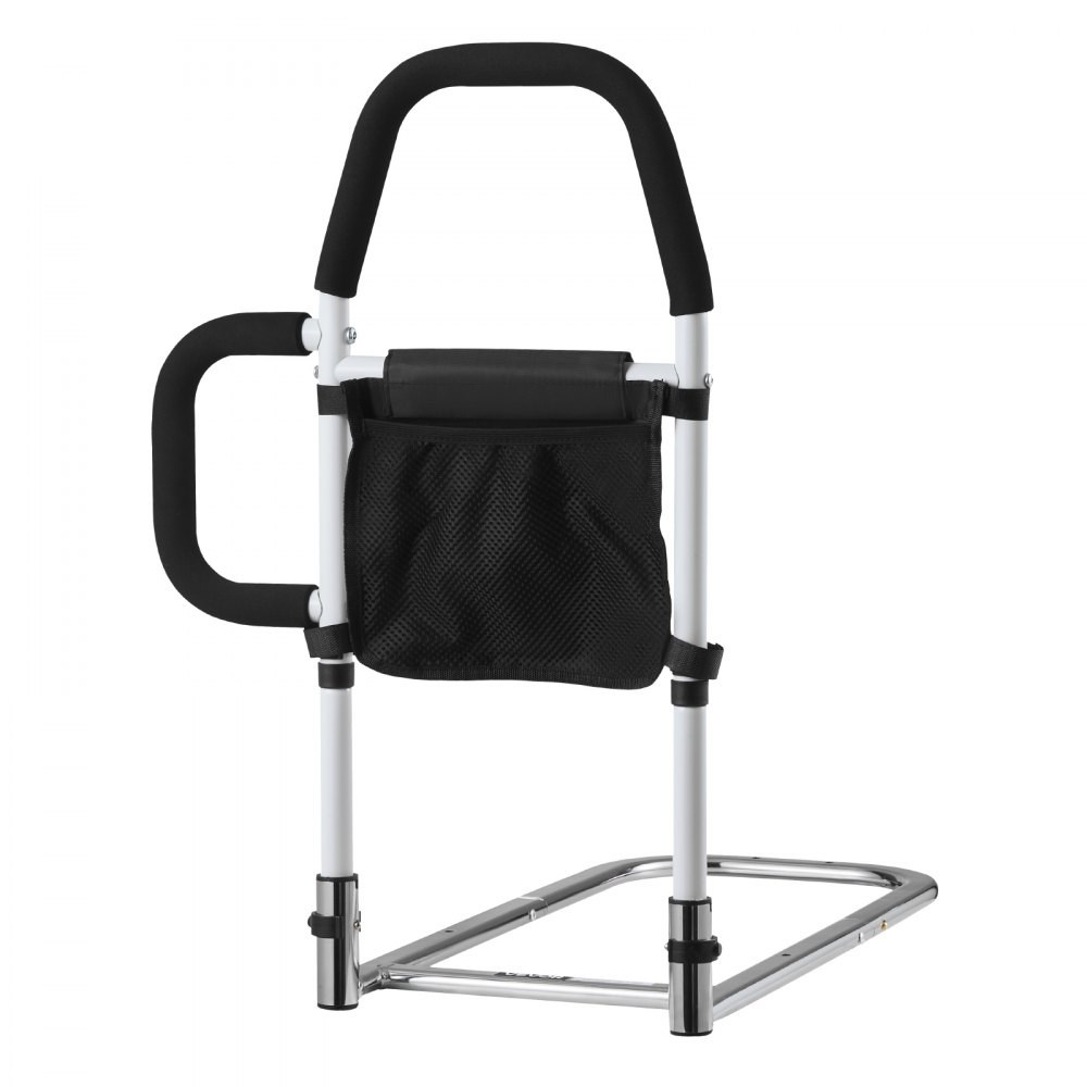 VEVOR Bed Rail for Elderly, Bedside Assist Rails with Side Handle and PU Handrail, Adjustable Height Carbon Steel Pipe Bedside Cane, Bed Bars for Seniors & Patients, Fits King, Queen, Full, Twin