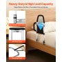 VEVOR Bed Rail for Elderly, Bedside Assist Rails with Side Handle and PU Handrail, Adjustable Height Carbon Steel Pipe Bedside Cane, Bed Bars for Seniors & Patients, Fits King, Queen, Full, Twin