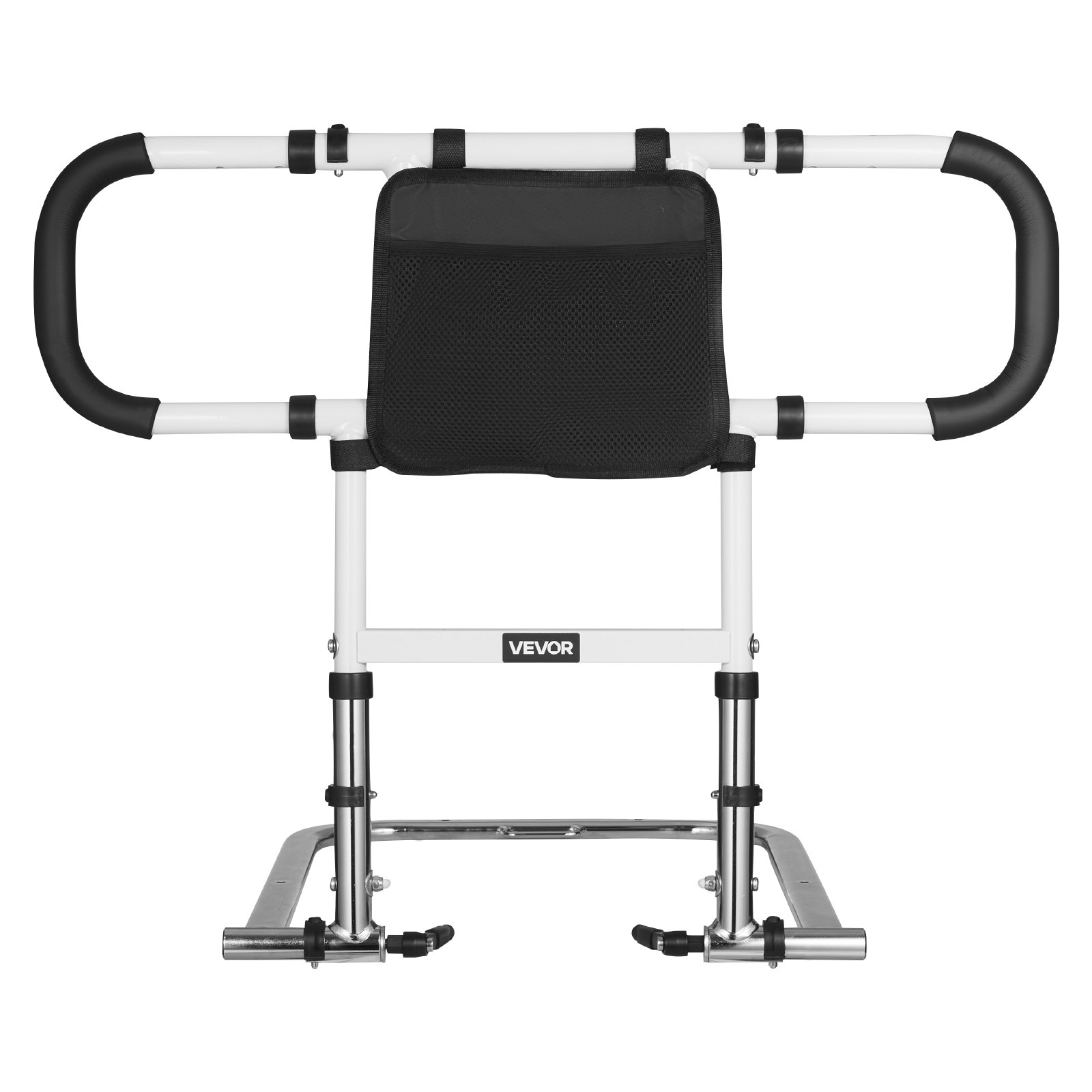 VEVOR Bed Rail for Elderly, Foldable & Extendable Bedside Assist Rail with Side Handles & PU Handrail, Adjustable Height Carbon Steel Pipe Bedside Cane, Senior Bed Bar Fits King, Queen, Full, Twin