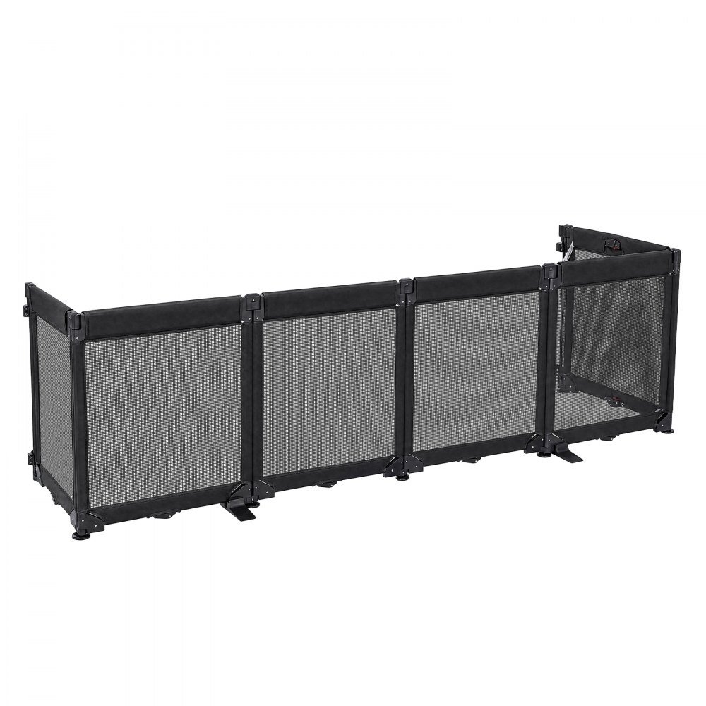 VEVOR Freestanding Dog Gate 29" Tall 6-Panel Foldable Mesh Pet Gate Black, For Stairs Doorways, Breathable and Soft Mesh, Freestanding or Wall Mount, Flexible Shapes, Extra-Wide Design, Easy to Store