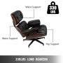 VEVOR Classic Lounge Chair Recliner Chair with Ottoman Mid Century Classic Lounge Chair PU Leather Chair Black Rosewood  Living Room Luxurious Walnut Plywood Chair for Living Room Bedroom