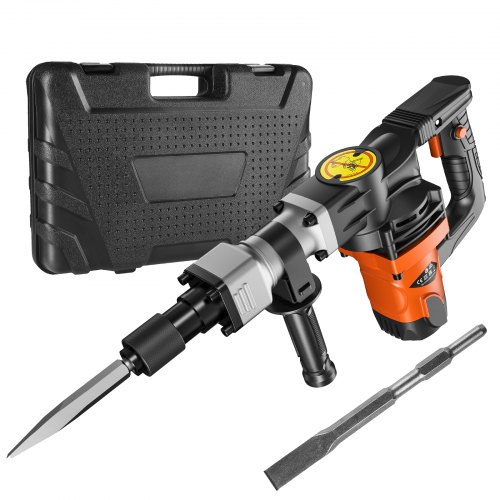 VEVOR Demolition Jack Hammer Concrete Breaker 1600W Electric Hammer 2 Chisel Bit