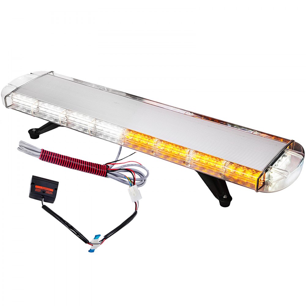 80W Strobe Light Bar Amber White Emergency Beacon Warn Tow Truck Response