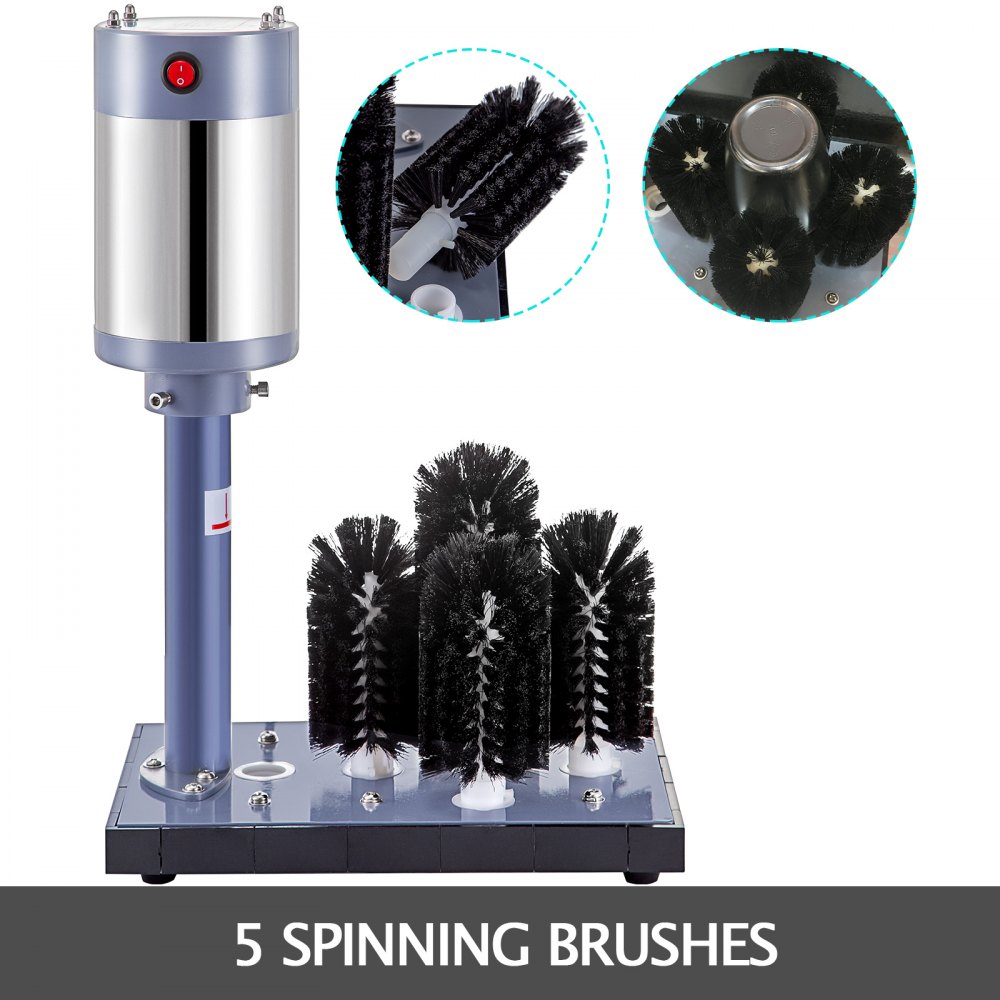 5 Head Glass Cup Bottle Washer Electric Bottle Cup Rinser Glassware Cup Mug